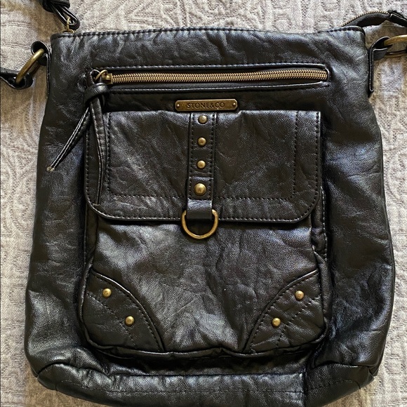 Black Leather Crossbody - Picture 1 of 4